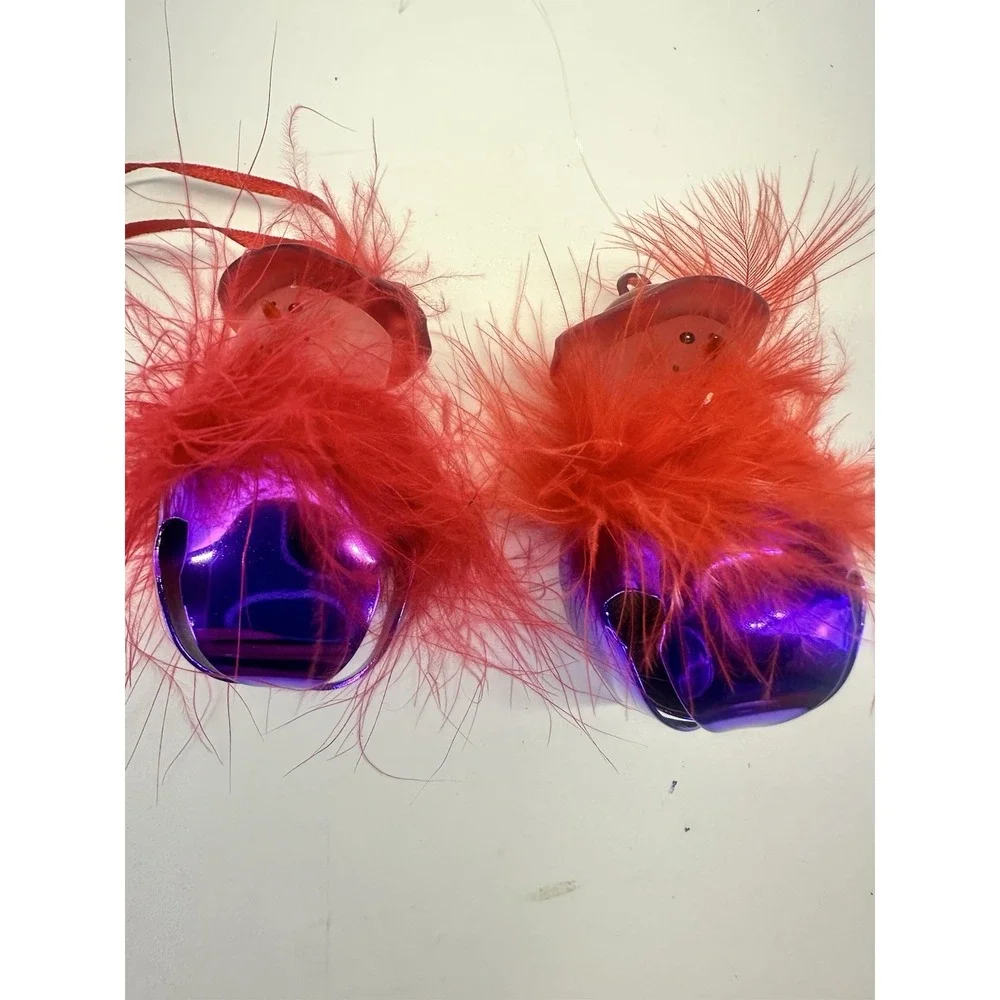 Red Hat Society 21 Ornament Lot Lighted Purple Feather Boa Holiday Decor